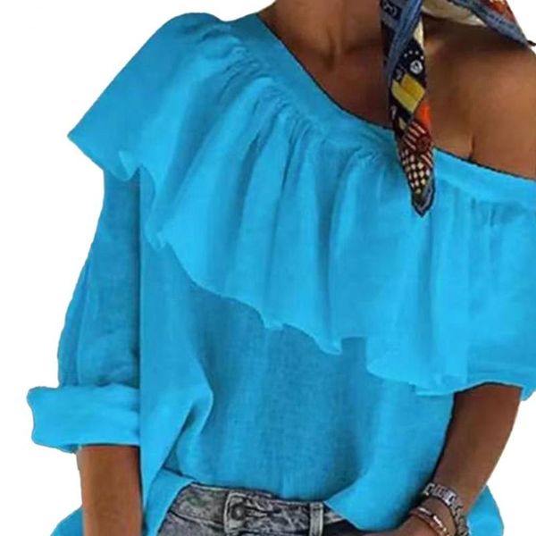 t-shirt ruffles design oblique shoulder women attractive casual off for out-going women's, White
t-shirt ruffles design oblique shoulder women attractive casual off for out-going women's, White