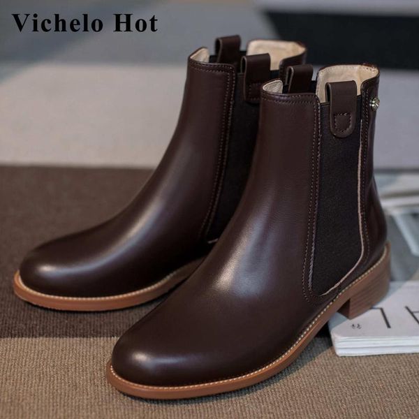 boots vichelo short leisure daily wear real cow leather round toe thick med heel slip on young lady preppy ankle l56, Black
boots vichelo short leisure daily wear real cow leather round toe thick med heel slip on young lady preppy ankle l56, Black