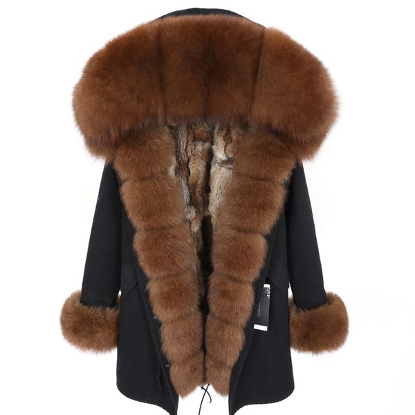 winter jacket women real fur coat fox fur collar detachable rabbit fur liner mid-length parker, Black
winter jacket women real fur coat fox fur collar detachable rabbit fur liner mid-length parker, Black