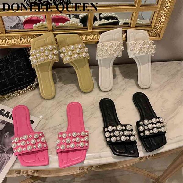 brand pearl slippers fashion square toe flat slip on slides outdoor flip flops casual beach sandal soft summer shoe mujer 210619, Black
brand pearl slippers fashion square toe flat slip on slides outdoor flip flops casual beach sandal soft summer shoe mujer 210619, Black