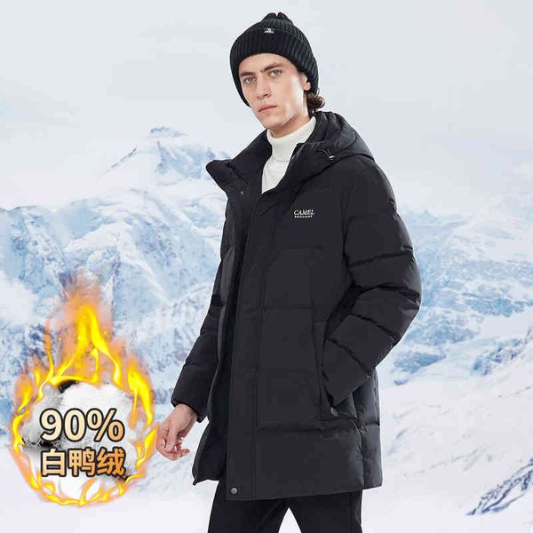 2021 autumn and winter new medium long hooded white duck down fashion warm coat men's down jacket, Black
2021 autumn and winter new medium long hooded white duck down fashion warm coat men's down jacket, Black