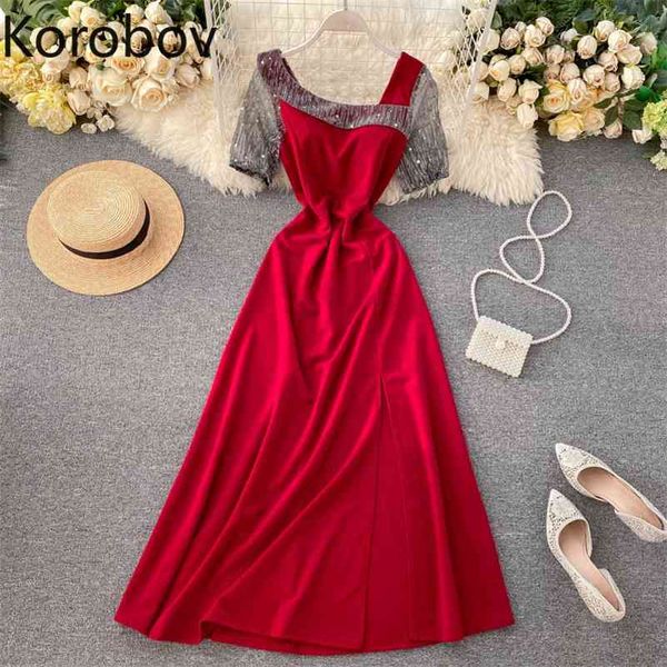 korobov elegant party night dress women short sleeve sequined fashion female dresses split vestidos femininas 79607 210430, Black;gray
korobov elegant party night dress women short sleeve sequined fashion female dresses split vestidos femininas 79607 210430, Black;gray