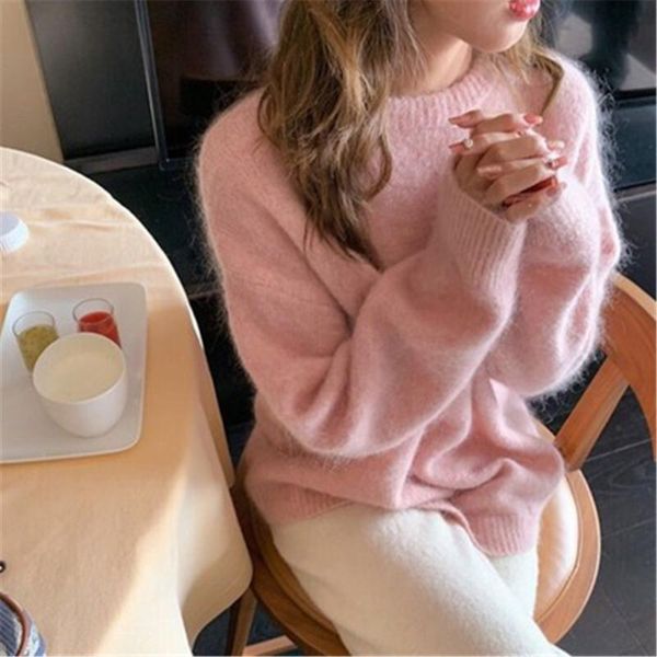 women's sweaters women winter wool mohair velvet fleece soft casual thick pullover warm loose 2021 korean fashion cashmere sweater, White;black
women's sweaters women winter wool mohair velvet fleece soft casual thick pullover warm loose 2021 korean fashion cashmere sweater, White;black