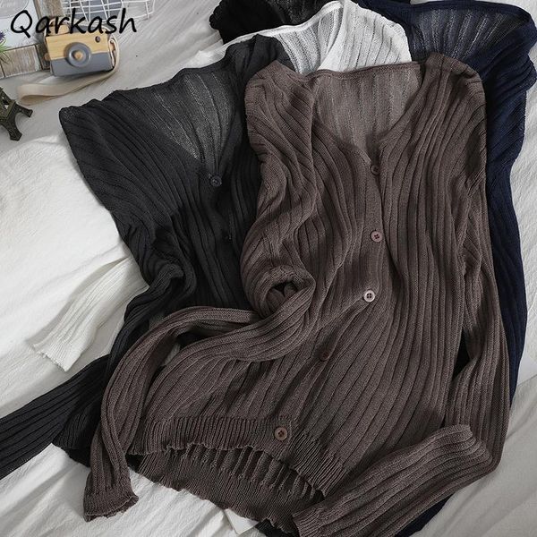 women's knits & tees cardigan women v-neck thin summer long sleeve sun-proof minimalist classic all-match 5 colors elegant breathable f, White
women's knits & tees cardigan women v-neck thin summer long sleeve sun-proof minimalist classic all-match 5 colors elegant breathable f, White