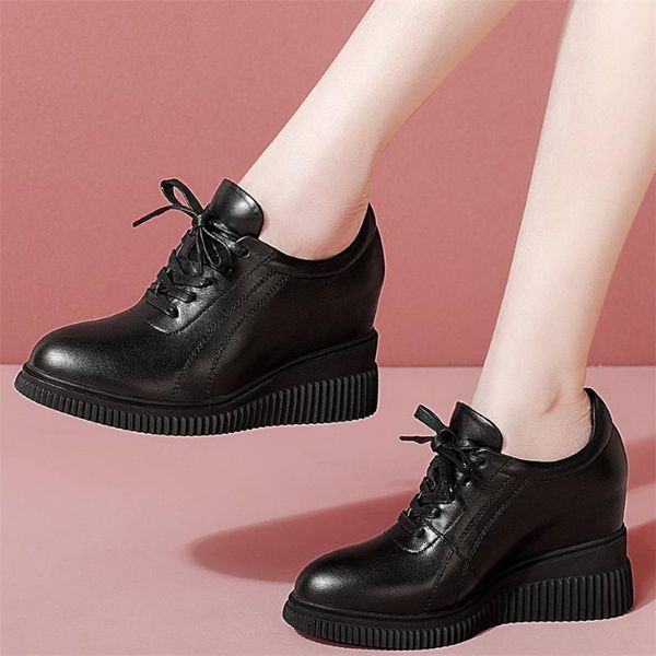 fashion sneakers women lace up genuine leather wedges high heel pumps shoes female round toe platform oxfords casual dress, Black
fashion sneakers women lace up genuine leather wedges high heel pumps shoes female round toe platform oxfords casual dress, Black