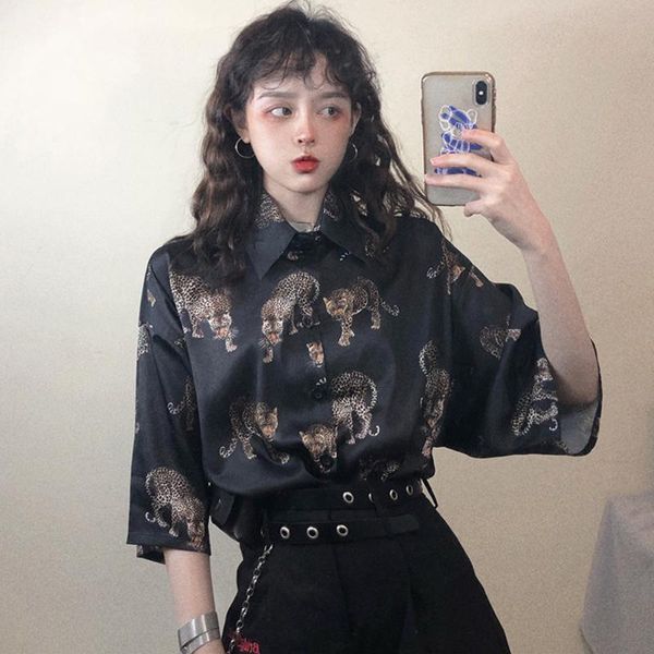 women's blouses & shirts vintage short sleeve women leopard printing shirt 2021 harajuku summer ladies loose blusa streetwear camisas, White
women's blouses & shirts vintage short sleeve women leopard printing shirt 2021 harajuku summer ladies loose blusa streetwear camisas, White