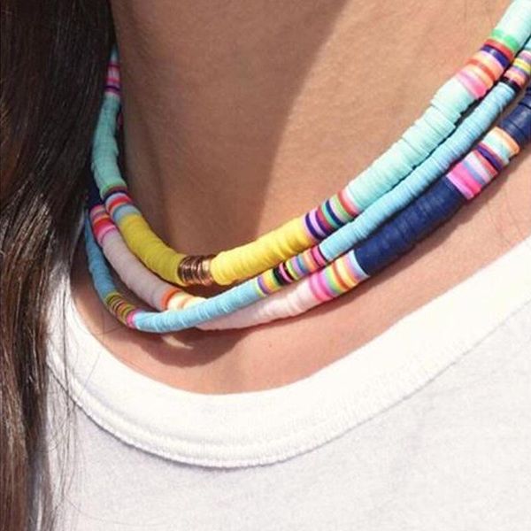 chokers 4/6mm polymer clay beads choker necklace bohemian colorful surf necklaces for women handmade boho collier femme jewelry, Golden;silver
chokers 4/6mm polymer clay beads choker necklace bohemian colorful surf necklaces for women handmade boho collier femme jewelry, Golden;silver