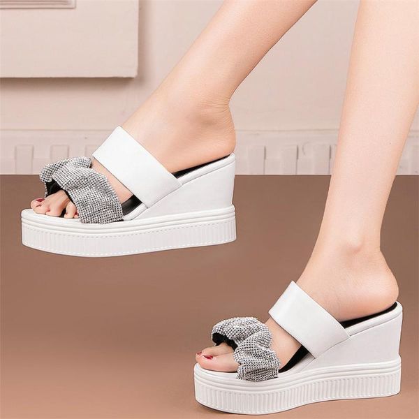 slippers summer party fashion sneakers women genuine leather peep toe chunky platform female wedges high heel mules casual shoes, Black
slippers summer party fashion sneakers women genuine leather peep toe chunky platform female wedges high heel mules casual shoes, Black
