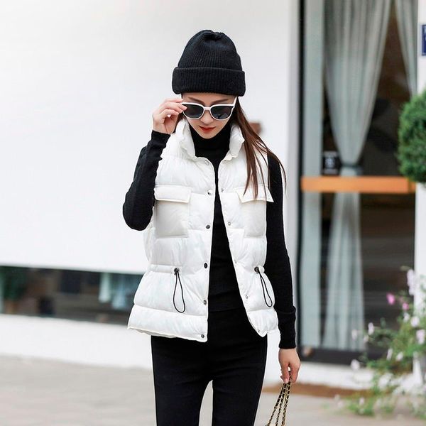 women's vests 2021 solid short style vest for women cotton padded winter sleeveless jacket buttons stand collar casual coats plus size, Black;white
women's vests 2021 solid short style vest for women cotton padded winter sleeveless jacket buttons stand collar casual coats plus size, Black;white