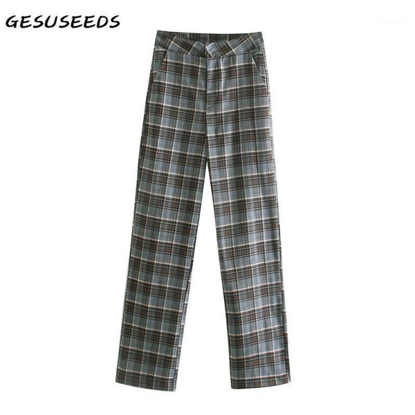 women's pants & capris 2021 summer high waist women vintage plaid trousers preppy style wide leg loose quality korean, Black;white
women's pants & capris 2021 summer high waist women vintage plaid trousers preppy style wide leg loose quality korean, Black;white