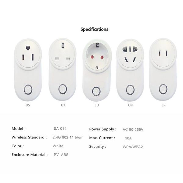smart power plugs wifi socket us uk eu gb japan plug 90v~250v 10a remote control timing switch work for amazon alexa/google assistant
smart power plugs wifi socket us uk eu gb japan plug 90v~250v 10a remote control timing switch work for amazon alexa/google assistant