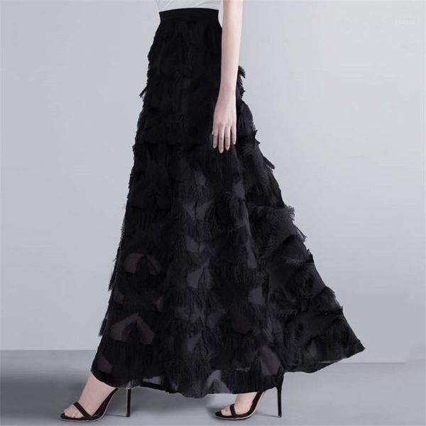 autumn long skirt women spring feather tassel maxi skirts female elegant runway party jupe faldas largas mujer, Black
autumn long skirt women spring feather tassel maxi skirts female elegant runway party jupe faldas largas mujer, Black