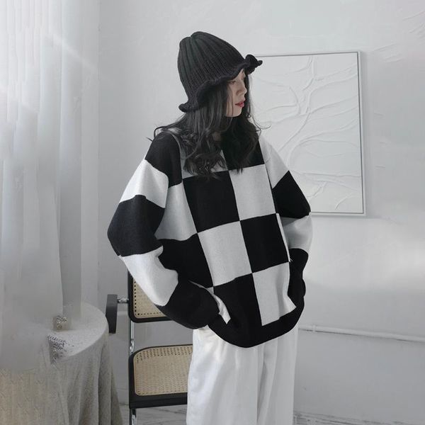 sweater plaid knitting loose fit round neck long sleeve women pullovers fashion tide autumn winter 2021 1dd2911 women's sweaters, White;black
sweater plaid knitting loose fit round neck long sleeve women pullovers fashion tide autumn winter 2021 1dd2911 women's sweaters, White;black