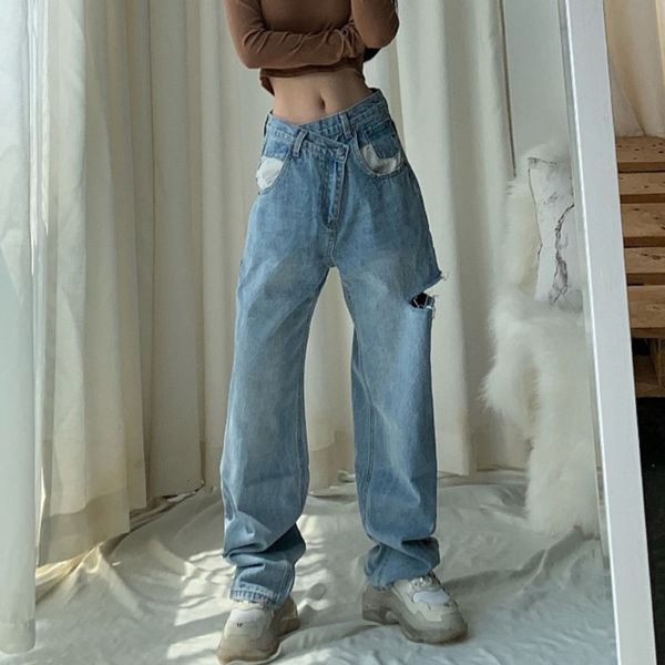 women's pants & capris vintage asymmetrical waist hole straight jeans womens loose denim casual wide leg streetwear 97pj, Black;white
women's pants & capris vintage asymmetrical waist hole straight jeans womens loose denim casual wide leg streetwear 97pj, Black;white