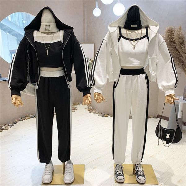 women's two piece pants autumn korean loose three-dimensional letters hooded zipper sweater trousers three-piece casual fashion sportsw, White
women's two piece pants autumn korean loose three-dimensional letters hooded zipper sweater trousers three-piece casual fashion sportsw, White