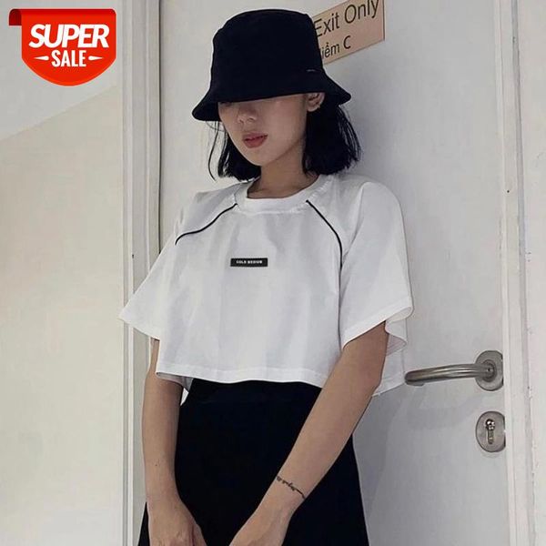 letter label short sleeve round neck t-shirt female casual summer wild loose thin chic crop trendy daily clothes shirt #h14w, White
letter label short sleeve round neck t-shirt female casual summer wild loose thin chic crop trendy daily clothes shirt #h14w, White