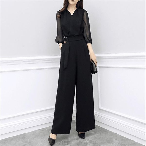 spring fashion elegant office workwear womens rompers casual high neck bell sleeve wide leg romper with belt jumpsuit, Black;white
spring fashion elegant office workwear womens rompers casual high neck bell sleeve wide leg romper with belt jumpsuit, Black;white