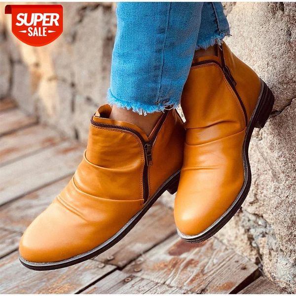 women boots leather ankle boots flat shoes winter snow zipper retro punk ladies shoes botas mujer 2020 #qd1c, Black
women boots leather ankle boots flat shoes winter snow zipper retro punk ladies shoes botas mujer 2020 #qd1c, Black