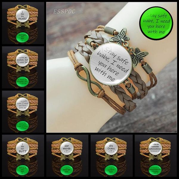 charm bracelets vintage lover quote bangles bracelet luminous glasss cabochon stay safe babe,i need you here with me letters jewelry accesso, Golden;silver
charm bracelets vintage lover quote bangles bracelet luminous glasss cabochon stay safe babe,i need you here with me letters jewelry accesso, Golden;silver