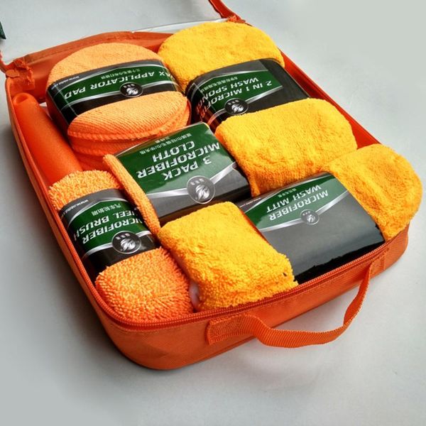 car organizer 9pcs/set waxing applicator microfibre wash cleaning tools kit gloves towels wheel brush sponge cleaner tool
car organizer 9pcs/set waxing applicator microfibre wash cleaning tools kit gloves towels wheel brush sponge cleaner tool