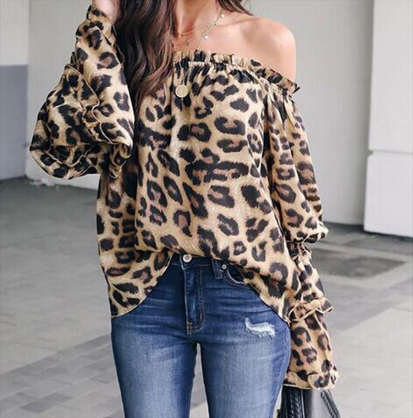 fashion leopard print womens shirts long sleeve off shoulder spring autumn loose blouse s xl, White
fashion leopard print womens shirts long sleeve off shoulder spring autumn loose blouse s xl, White