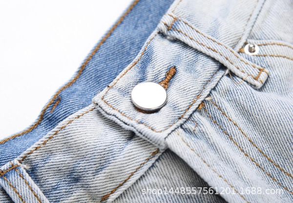 europe and america high street bieber celebrity style trousers side zipper cat whisker beggar-style knee with holes slim fit pan1, Blue
europe and america high street bieber celebrity style trousers side zipper cat whisker beggar-style knee with holes slim fit pan1, Blue