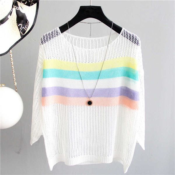 white spring autumn sweater women striped knitted sweater pullovers long sleeve hollow out o-neck basic office 210604, White;black
white spring autumn sweater women striped knitted sweater pullovers long sleeve hollow out o-neck basic office 210604, White;black