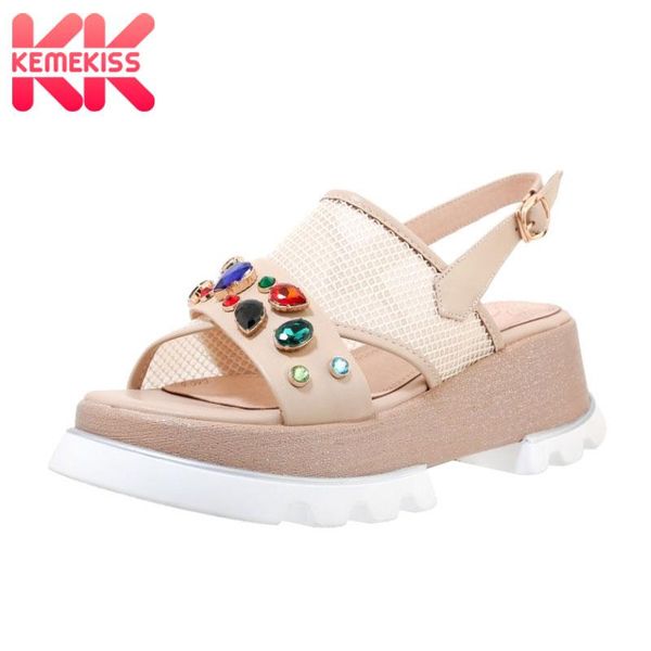 dress shoes kemekiss women fashion sandals design open toe platform real leather crystals buckle footwear size 34-39, Black
dress shoes kemekiss women fashion sandals design open toe platform real leather crystals buckle footwear size 34-39, Black