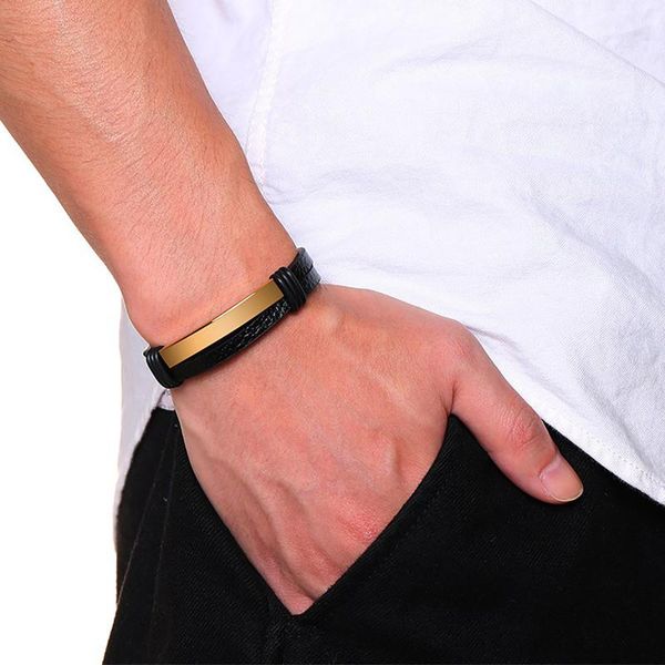 charm bracelets personalized mens leather two layers bracelet trendy name stainless steel adjustable bangle jewlry gifts, Golden;silver
charm bracelets personalized mens leather two layers bracelet trendy name stainless steel adjustable bangle jewlry gifts, Golden;silver