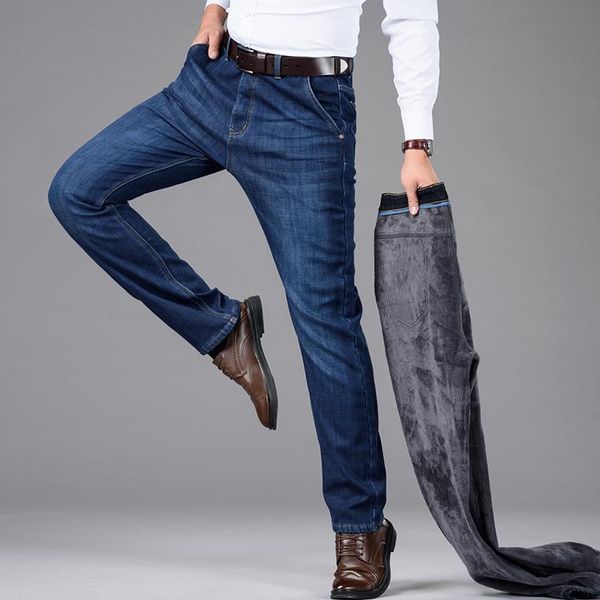 men's jeans classic style winter warm business fashion casual denim stretch cotton thick fleece pants male brand trousers, Blue
men's jeans classic style winter warm business fashion casual denim stretch cotton thick fleece pants male brand trousers, Blue