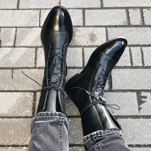 boots women winter leather motorcycle 2021 fashion black pointy chunky heel ankle female steampunk lace-up short shoes
boots women winter leather motorcycle 2021 fashion black pointy chunky heel ankle female steampunk lace-up short shoes