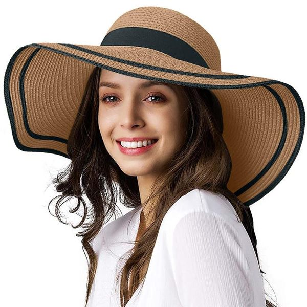wide brim hats 2021 summer women's striped straw hat caps big beach style ladies sun floppy bucket chapeau femme, Blue;gray
wide brim hats 2021 summer women's striped straw hat caps big beach style ladies sun floppy bucket chapeau femme, Blue;gray