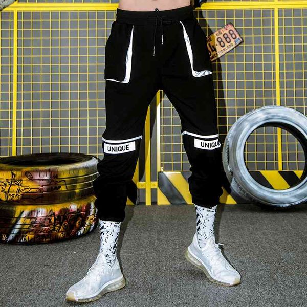 pants trousers autumn 2021 men's overalls student trendy hip hop casual letter legged capris, Black 
pants trousers autumn 2021 men's overalls student trendy hip hop casual letter legged capris, Black