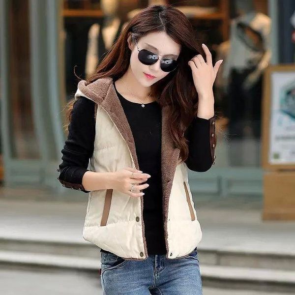 women's vests women autumn 2021 fashion short coat jacket hooded thick cotton plus velvet warm sleeveless vest female size, Black;white
women's vests women autumn 2021 fashion short coat jacket hooded thick cotton plus velvet warm sleeveless vest female size, Black;white