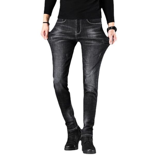 men's pants jeans for fall/winter 2021 korean style slim straight leg stretch wash casual denim trousers, Black
men's pants jeans for fall/winter 2021 korean style slim straight leg stretch wash casual denim trousers, Black