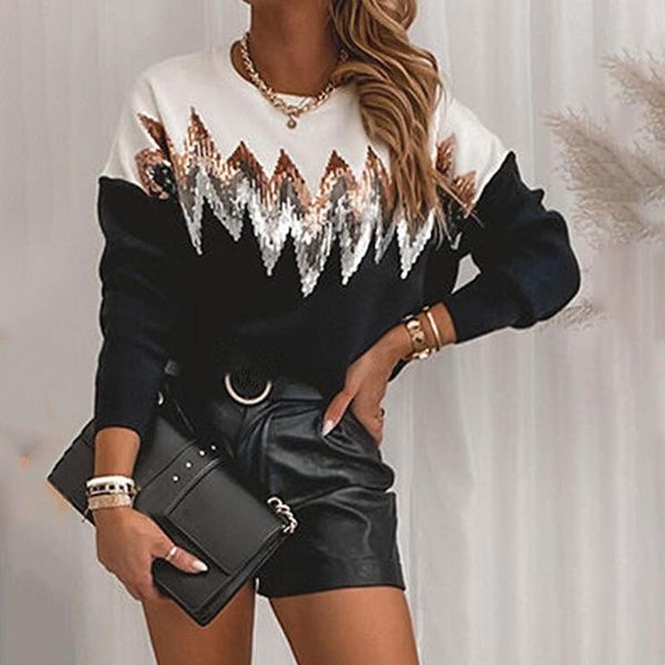 women's sweaters 2021 autumn fashion trendy contrast sequin colorblock drop shoulder sweater women casual blouse long sleeve, White;black
women's sweaters 2021 autumn fashion trendy contrast sequin colorblock drop shoulder sweater women casual blouse long sleeve, White;black