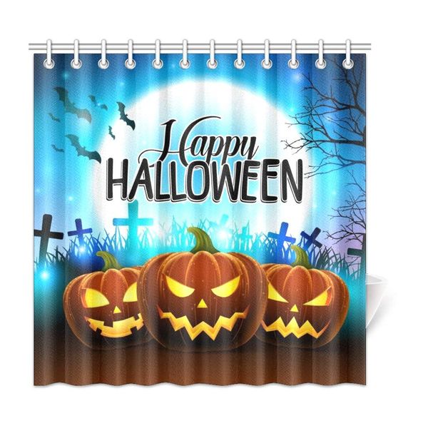 xiucoo pumpkins for happy halloween home bath decor polyester fabric shower curtain bathroom sets 72 x 72 inches