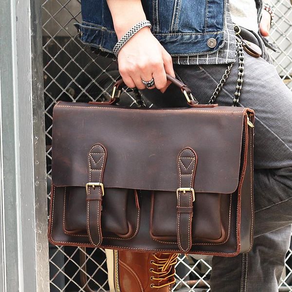 vintage natural genuine leather men briefcase casual 14" lapbag luxury durable crazy horse men's handbag briefcases
vintage natural genuine leather men briefcase casual 14" lapbag luxury durable crazy horse men's handbag briefcases