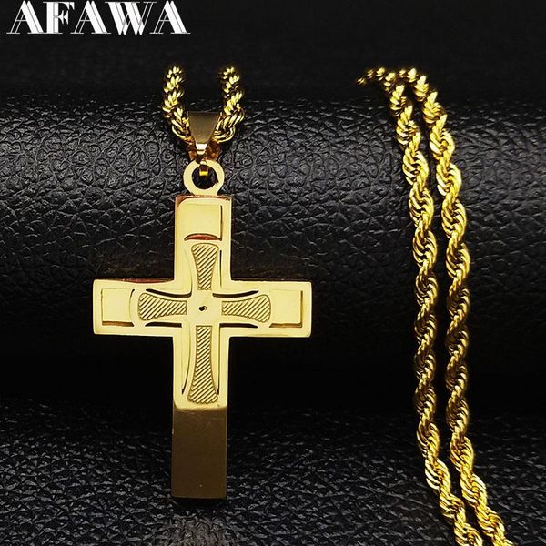 pendant necklaces 2021 fashion big long stainless steel necklace for men gold color cross jesus chain jewerly kolye erkek n1172s03, Silver
pendant necklaces 2021 fashion big long stainless steel necklace for men gold color cross jesus chain jewerly kolye erkek n1172s03, Silver
