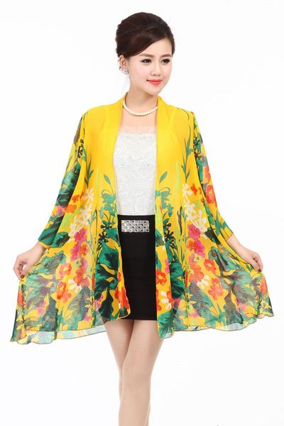 women's blouses & shirts large summer plus size roupas feminina middle-aged women chiffon print long thin section sunscreen female blou, White
women's blouses & shirts large summer plus size roupas feminina middle-aged women chiffon print long thin section sunscreen female blou, White