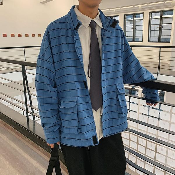 men's jackets autumn letter printing collar loose long jacket youth trend casual plaid windbreaker blue green, Black;brown
men's jackets autumn letter printing collar loose long jacket youth trend casual plaid windbreaker blue green, Black;brown
