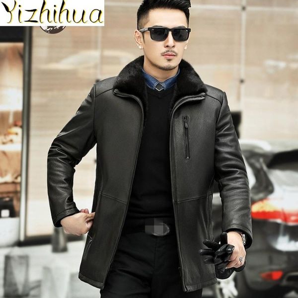 casual mens genuine business leather jacket winter lapel zipper thick warm wool liner overcoat men sheepskin coat men's & faux, Black
casual mens genuine business leather jacket winter lapel zipper thick warm wool liner overcoat men sheepskin coat men's & faux, Black
