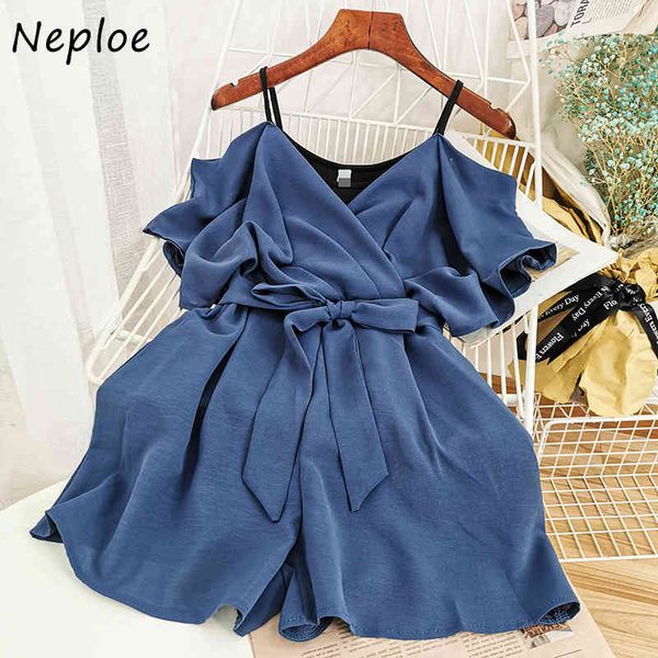 neploe women bodysuits hongkong style summer camisole shoulderless sashes slim wasit chiffon wide leg jumbsuits 82202 210423, Black;white
neploe women bodysuits hongkong style summer camisole shoulderless sashes slim wasit chiffon wide leg jumbsuits 82202 210423, Black;white