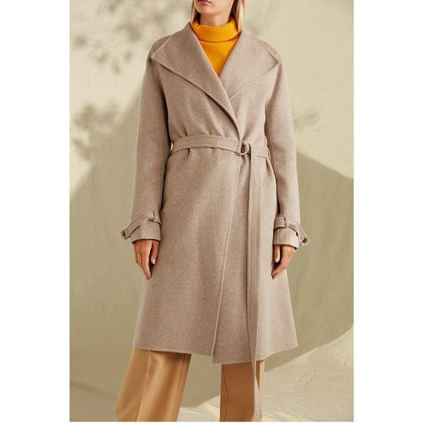 women's wool & blends cashmere coat double-sided tweed autumn and winter acn * belt medium long, Black
women's wool & blends cashmere coat double-sided tweed autumn and winter acn * belt medium long, Black