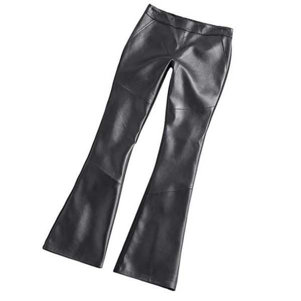 women's pants & capris winter fashion women genuine leather sheepskin stitching flared real female ankle-llength l1793, Black;white
women's pants & capris winter fashion women genuine leather sheepskin stitching flared real female ankle-llength l1793, Black;white