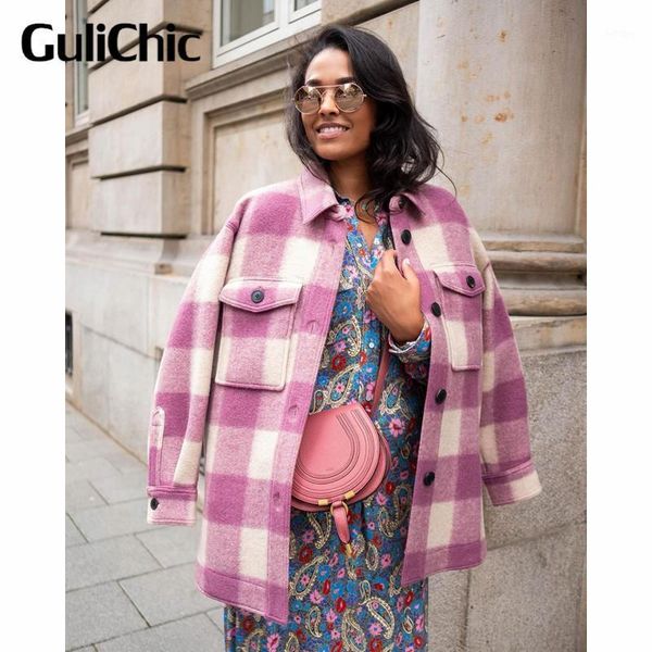 women's wool & blends 8.16 gulichic women plaid contrast color pocket single breasted loose casual coat, Black
women's wool & blends 8.16 gulichic women plaid contrast color pocket single breasted loose casual coat, Black