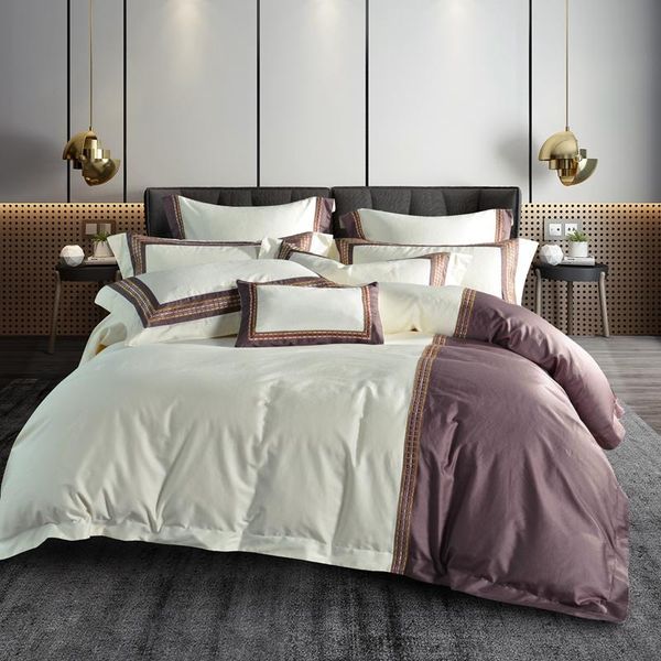 bedding sets egyptian cotton white&purple king size home textiles include duvet cover+bed sheet+pillowcases
bedding sets egyptian cotton white&purple king size home textiles include duvet cover+bed sheet+pillowcases