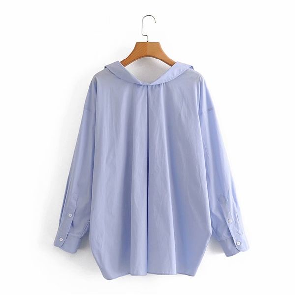 evfer women casual za blue loose poplin shirts oversize ladies fashion long sleeve single breasted turn-down collar blouse, White
evfer women casual za blue loose poplin shirts oversize ladies fashion long sleeve single breasted turn-down collar blouse, White