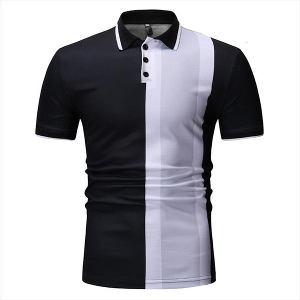 summer short sleeve shirt fashion men polos vertical striped contrast color shirts mens clothing, White;black
summer short sleeve shirt fashion men polos vertical striped contrast color shirts mens clothing, White;black