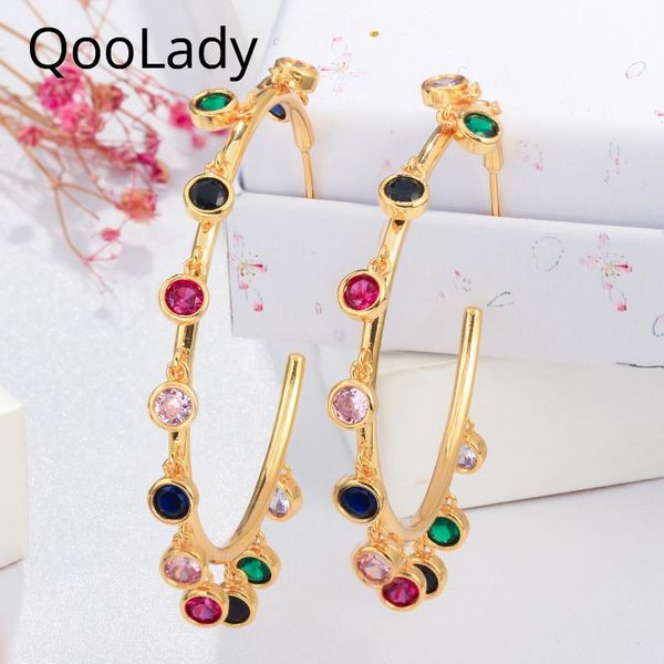 qoolady gorgeous gold tassel colorful cubic zirconia crystal design oversized round drop circle hoop earring for women lady e051 & huggie, Golden;silver
qoolady gorgeous gold tassel colorful cubic zirconia crystal design oversized round drop circle hoop earring for women lady e051 & huggie, Golden;silver